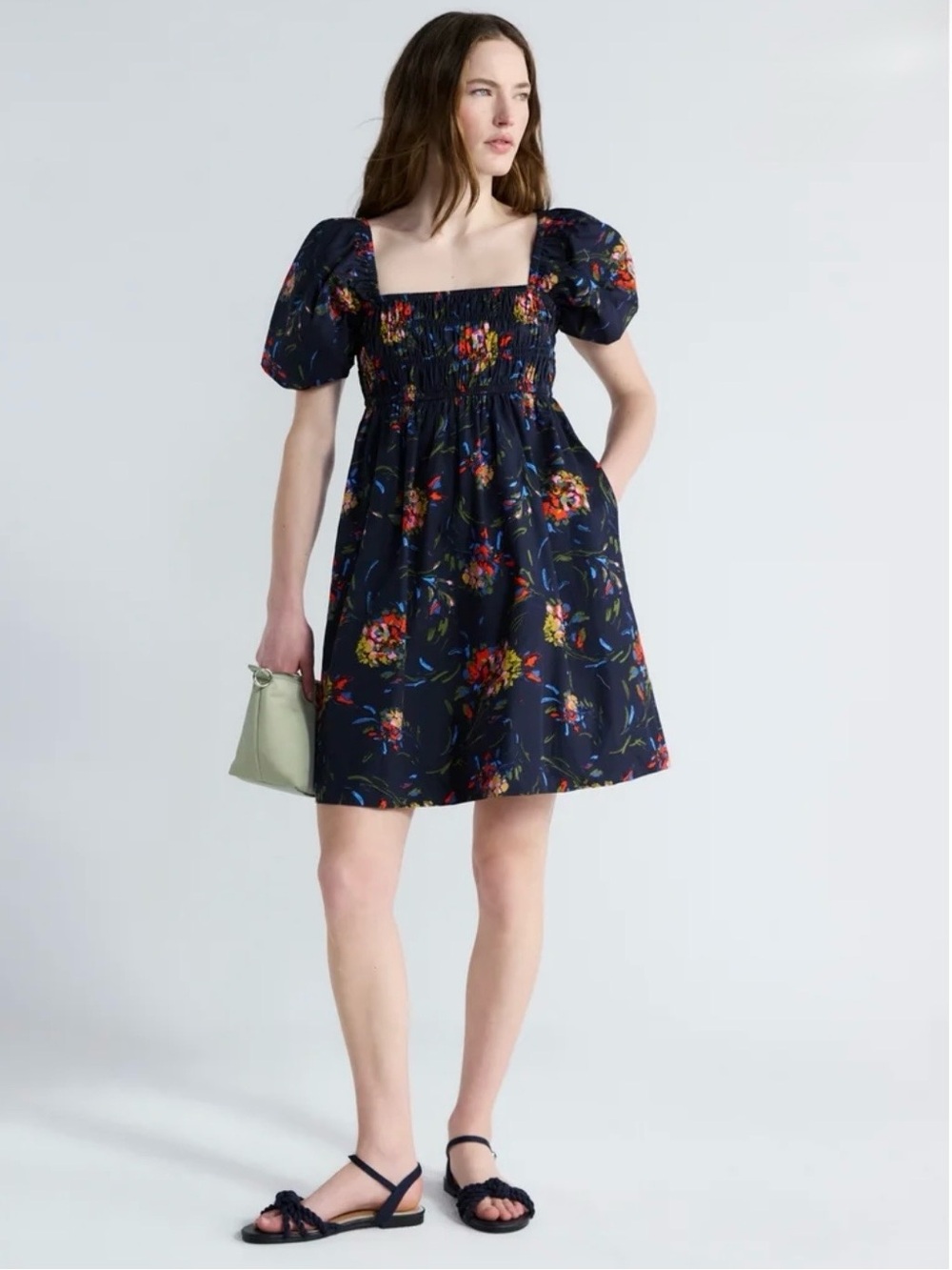 NWT Free Assembly Puff Sleeve Peasant Dress